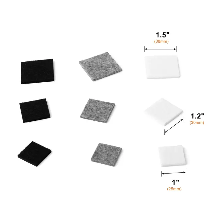 Patins de protection en feutre pour pieds de chaise et de table, épaisseur 3mm, carrés, auto-adhésifs, antidérapants, anti-bruit, anti-rayures pour sols