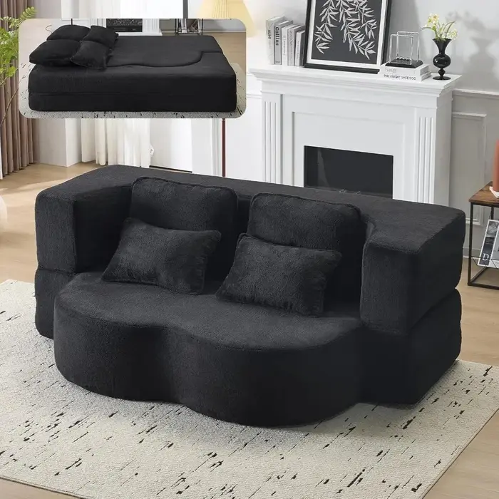 Canapé-lit pliant convertible, canapé-lit pleine grandeur de 78 pouces, causeuse futon pleine mousse
