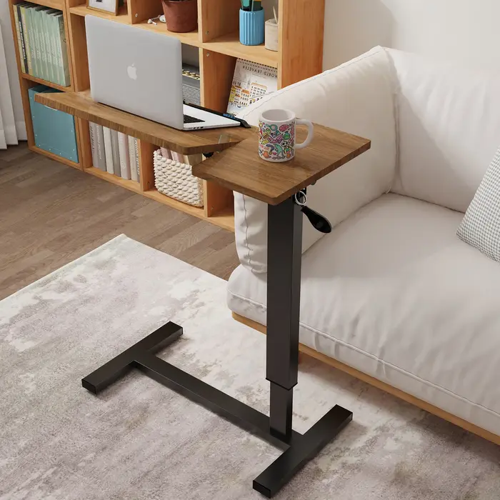 Table de chevet réglable en hauteur, table d'ordinateur portable avec roulettes cachées