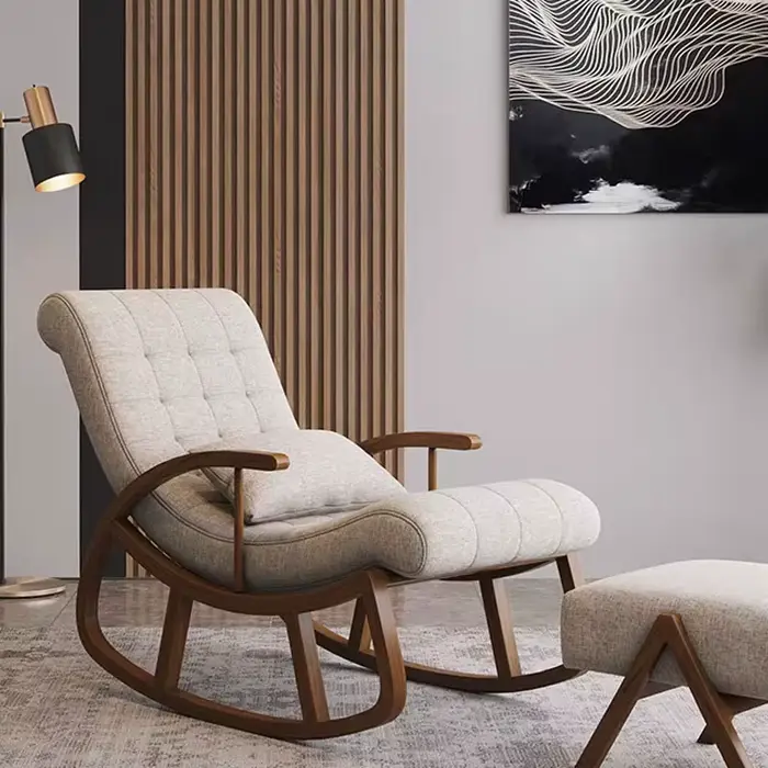 Chaise de salle à manger à dossier enveloppé de cuir