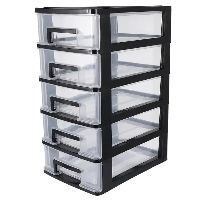 Armoire de rangement à cinq niveaux, en plastique, Type tiroir, placard, Portable, anti-poussière, o