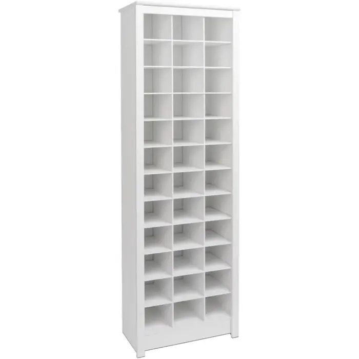 Armoire de rangement haute blanche, armoire à chaussures, meubles d'entrée avec 36 Cubbies à chaussu