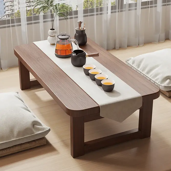 Table pliante en bois, table basse de balcon de baie vitrée japonaise, tatami pour la maison, la cha