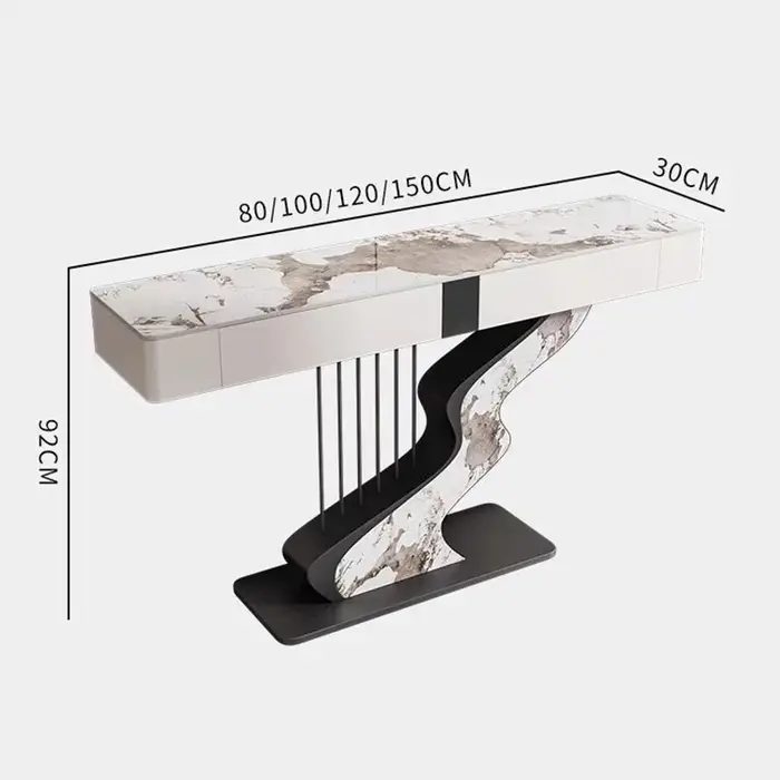 Console de luxe Design décor Table d'entrée tiroirs de rangement modernes meubles