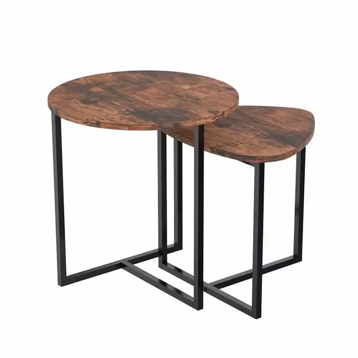 Table à café combinée italienne moderne, meuble de lit d'appoint géométrique en bois Antique pour sa