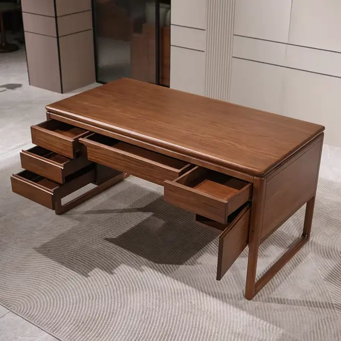 Table de bureau informatique avec tiroirs