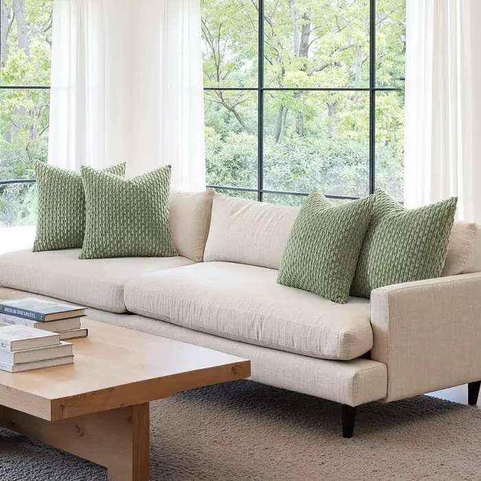 Housse de coussin à rayures en velours côtelé
