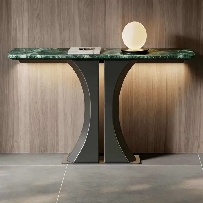 Table console d'entrée contemporaine et compacte, style industriel, avec rangement, pour appartement, mobilier de maison moderne