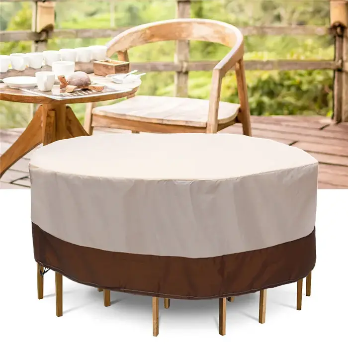 210D Patio Table ronde couvre meubles d'extérieur canapé Protection pluie neige anti-poussière
