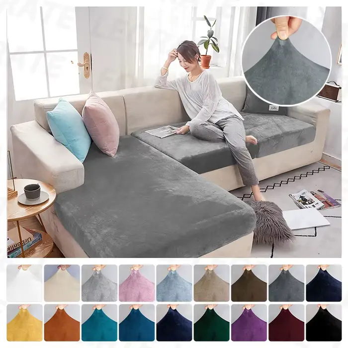 Housse de siège de canapé en tissu velours