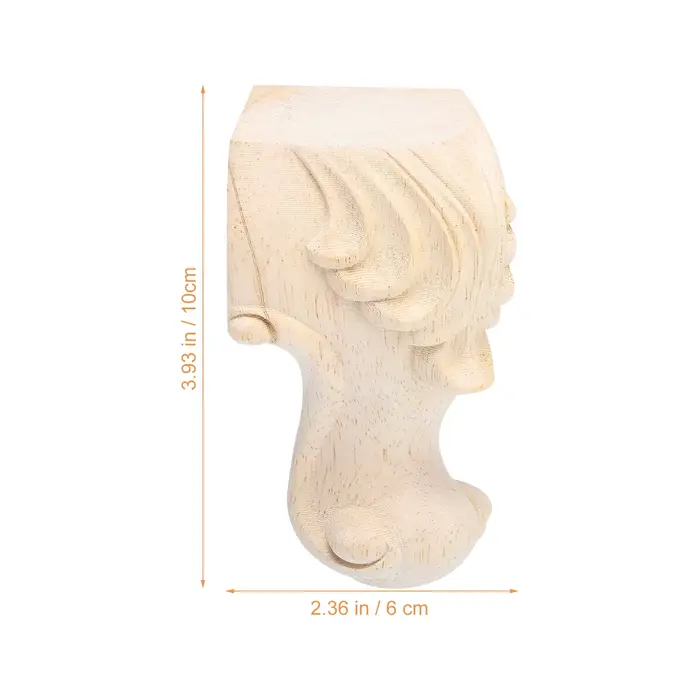 4 pièces pieds de meubles en bois massif sculpté Rose