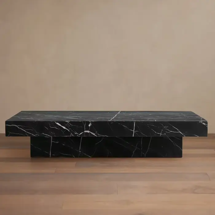 Table basse carrée moderne en pierre
