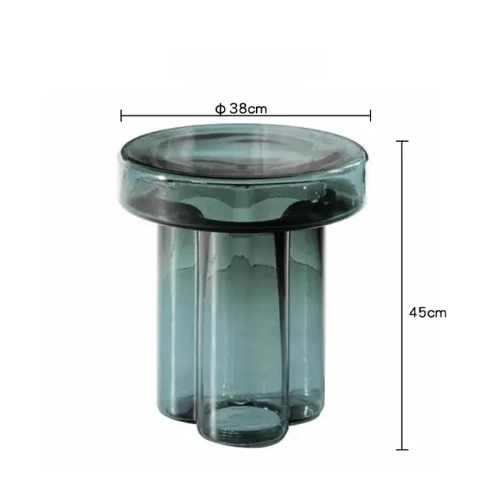 Table d'appoint à lunettes moderne, tables d'appoint transparentes ambre et fumée, table d'appoint n
