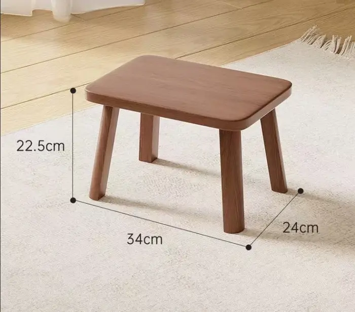 Tabouret bas en bois massif pour la maison - Robuste, confortable, moderne, simple, avec rangement i