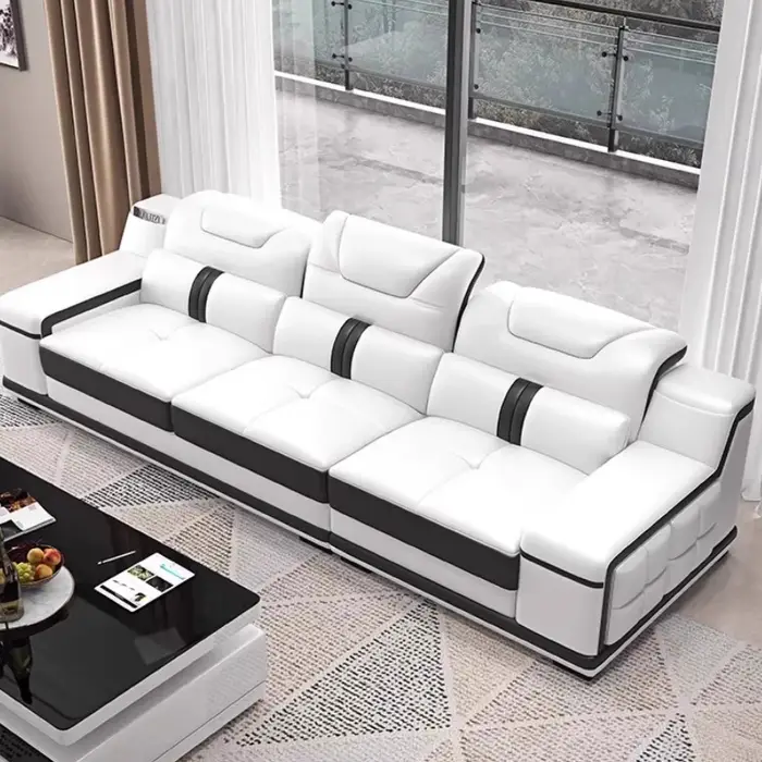 Canapé moderne multifonctionnel en cuir de luxe confortable minimaliste