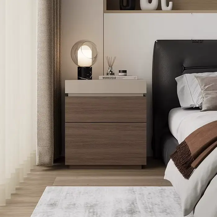Armoire de chevet en bois massif, compartiment caché multifonctionnel, armoire de rangement cachée, 