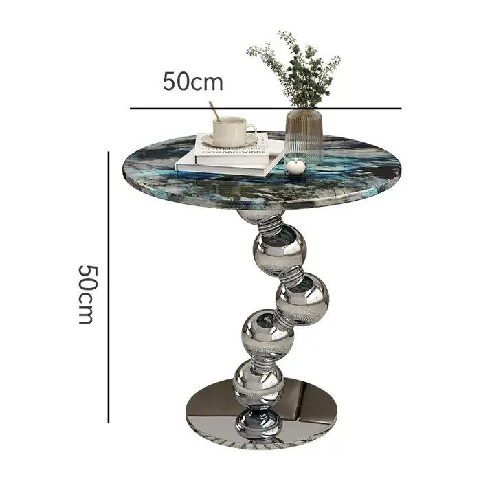Table basse italienne Simple Glamour luxe ronde Table basse moderne classique Table élégante meubles