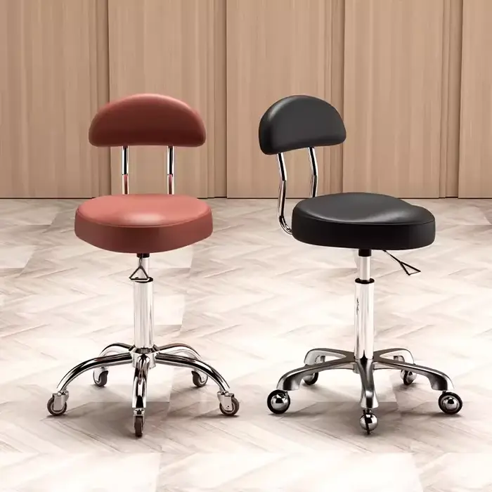 Tabouret de Salon de beauté avec dossier, tabouret pivotant réglable pour techniciens d'ongles, coif