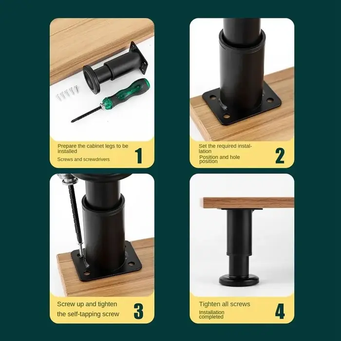 1 pièce Nouvelle Patte de Meuble Réglable de Remplacement en Acier Inoxydable Durable, Pied de Table