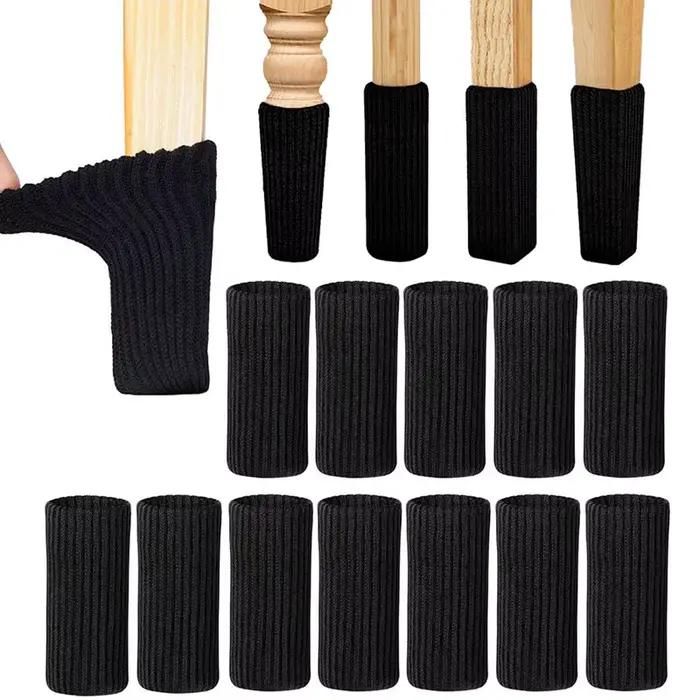4/24 pièces pieds de chaise chaussettes tricotées meubles pieds protecteurs de sol coussinets antidé
