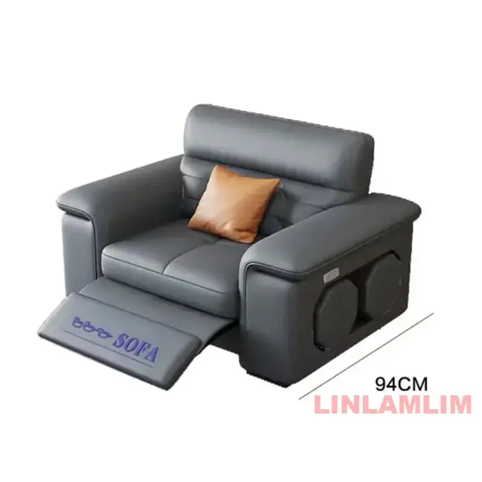 Linlamlim Canapé-lit sectionnel avec rangement, canapé inclinable en cuir véritable, canapé-lit conv