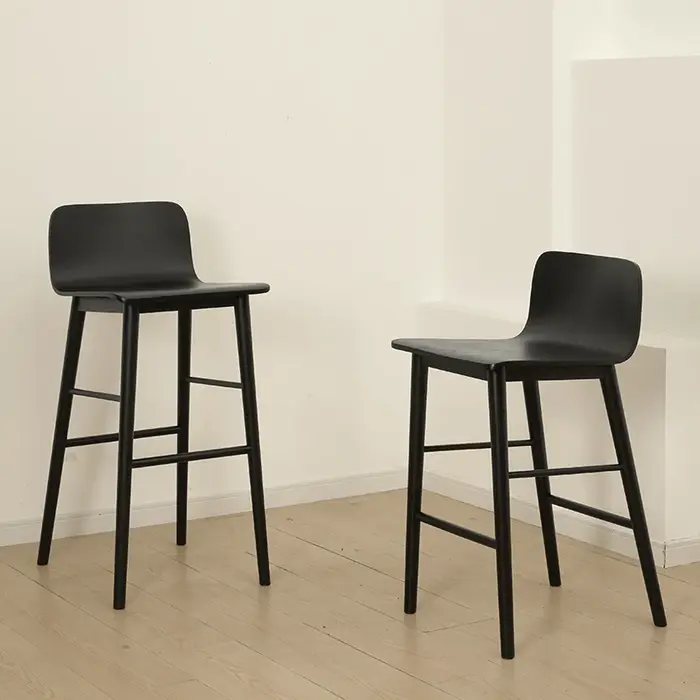 Tabouret de Bar en bois massif de styliste américain moderne
