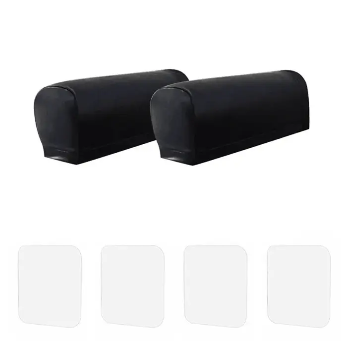 Housses de protection élastiques pour accoudoirs de canapé, installation facile, en cuir PU souple e