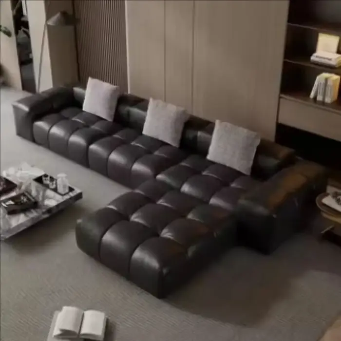 Salon européen canapé de Compression noir luxe grand cinéma