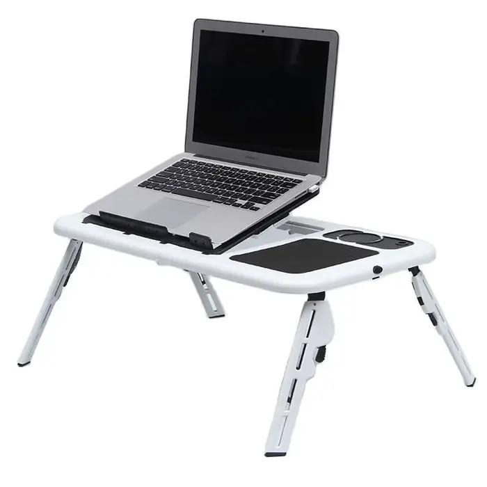 Support de bureau multifonctionnel pour ordinateur portable, table pliable avec refroidissement USB 