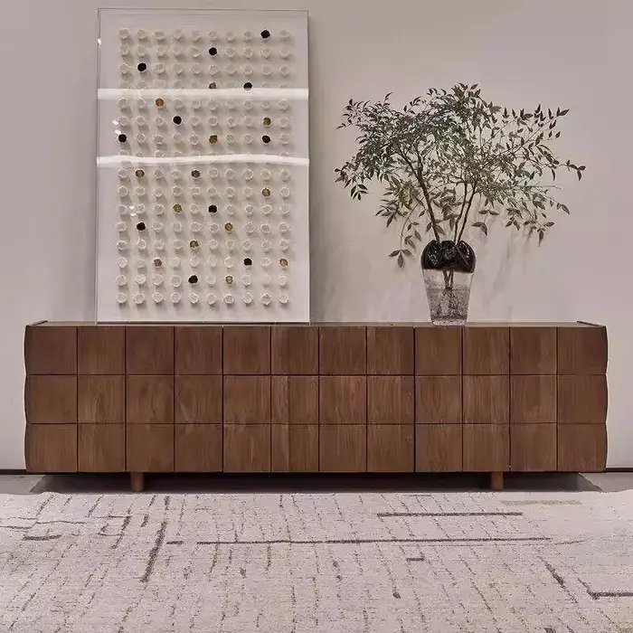 Design marron décoration meuble Tv bois Vintage