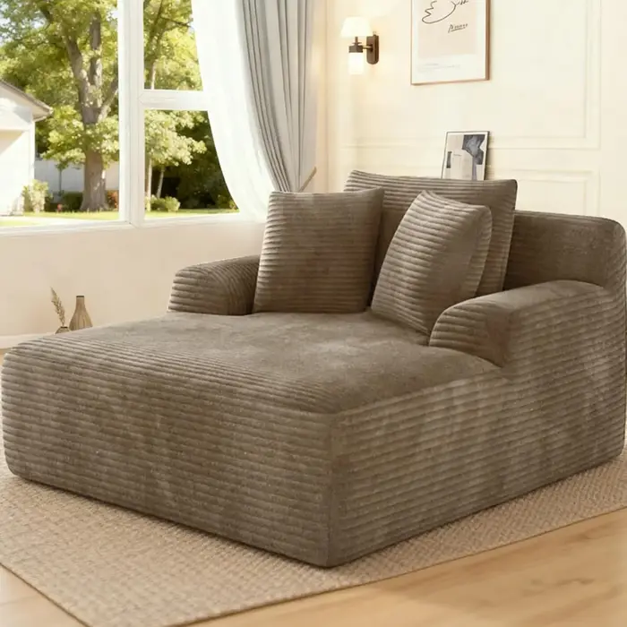Chaise longue surdimensionnée sans structure de 66 pouces pour intérieur, chaises longues de lecture