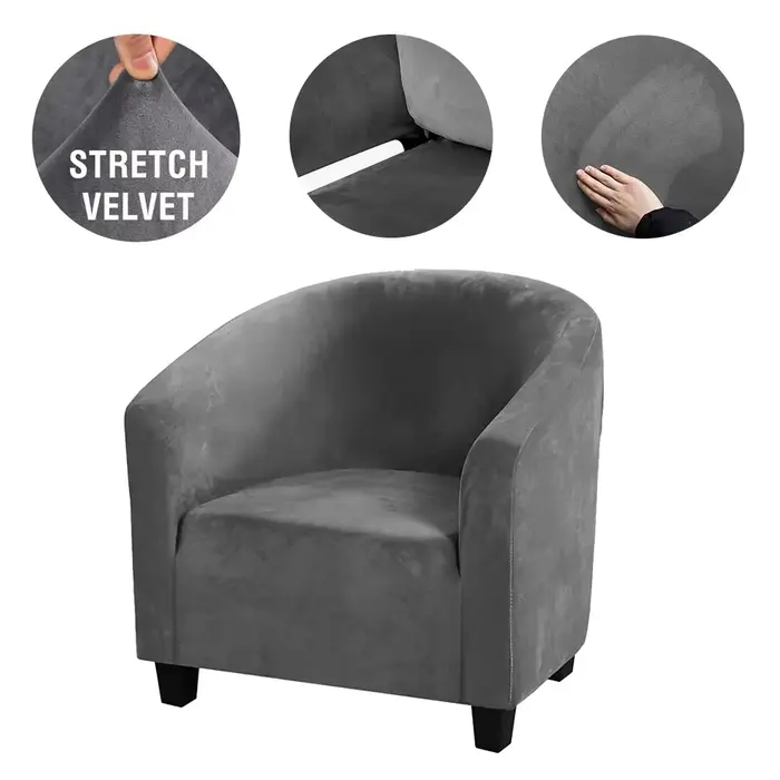 Housse de fauteuil club en velours