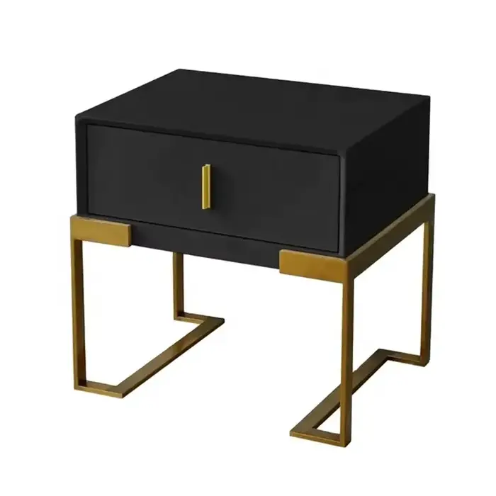 Table d'appoint de lit moderne à 2 tiroirs, table d'appoint de lit en bois massif pour hôtel à domic
