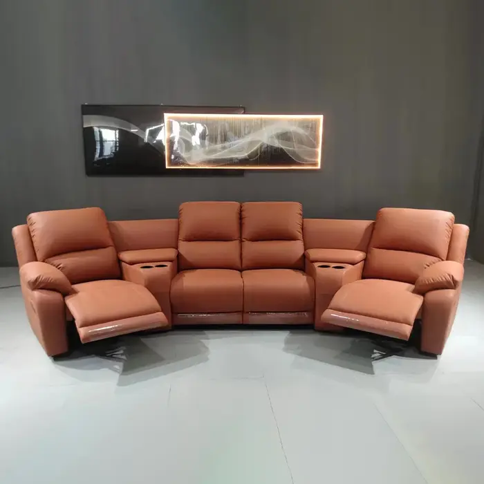 Linlamlim manuel/électrique inclinable Italinan canapé en cuir véritable rétractable théâtre fauteuil