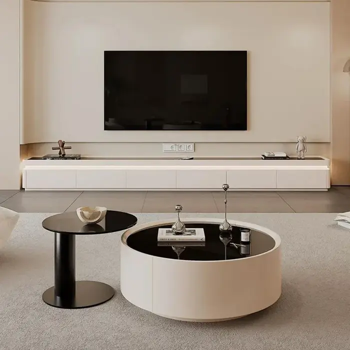 Meuble TV de luxe glamour avec tiroirs