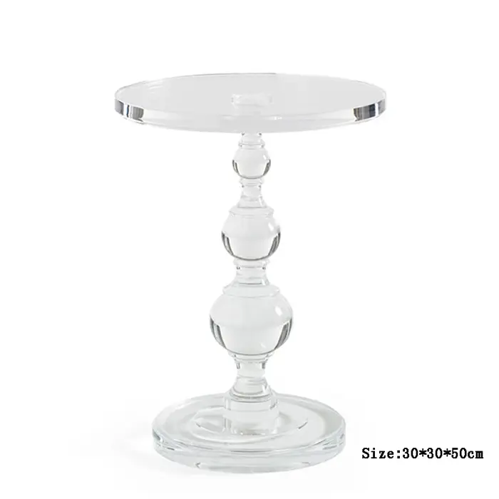 Table basse en acrylique transparent, table d'appoint pour canapé de salon, table à thé ronde, burea