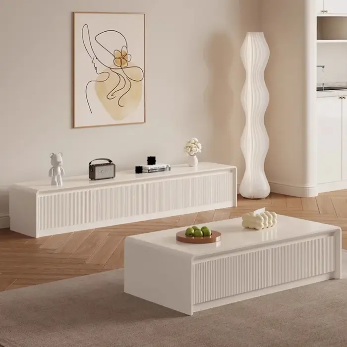 Meuble TV moderne pour salon avec tiroirs dissimulés