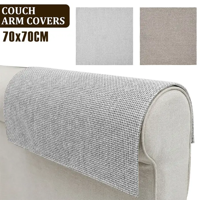 2 housses de protection antidérapantes pour accoudoirs de canapé 70x70CM