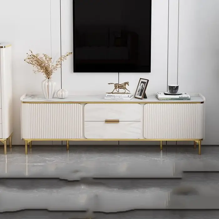 Meuble Tv minimaliste de luxe Unique avec rangement beauté Premium