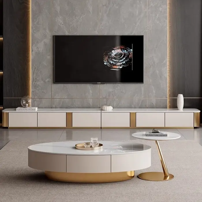 Meuble TV sur pied couleur claire