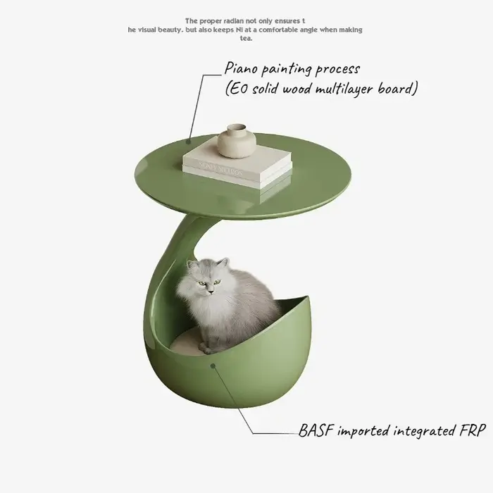 Table d'appoint d'angle vintage nordique en forme de C