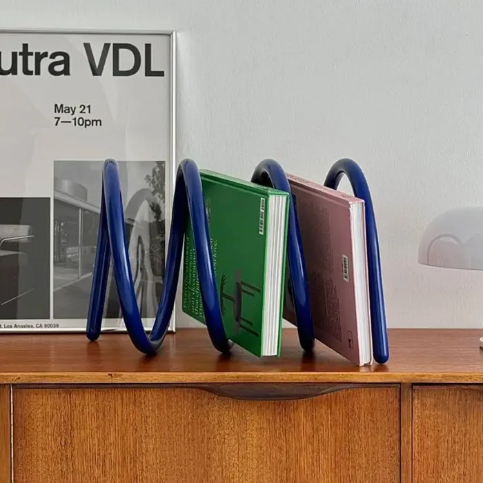 Étagère à livres de table nordique élégante – Organisateur d'étagère à livres d'angle moderne pour l