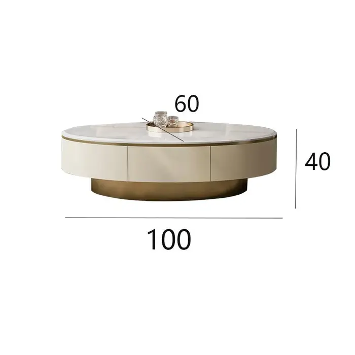 Table console en métal et pierre, table centrale ovale moderne en marbre avec rangement, design déco
