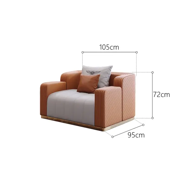 Combinaison de canapé en cuir de luxe léger, Design minimaliste moderne, meubles de salon haut de ga