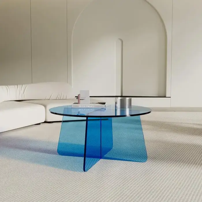 Table d'appoint minimaliste en acrylique de style crème, table d'angle de canapé pour salon, petite 