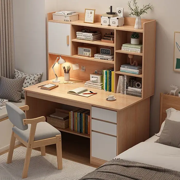 Bureau d'ordinateur, bureau à domicile, bibliothèque pour étudiants, bibliothèque intégrée, bureau d