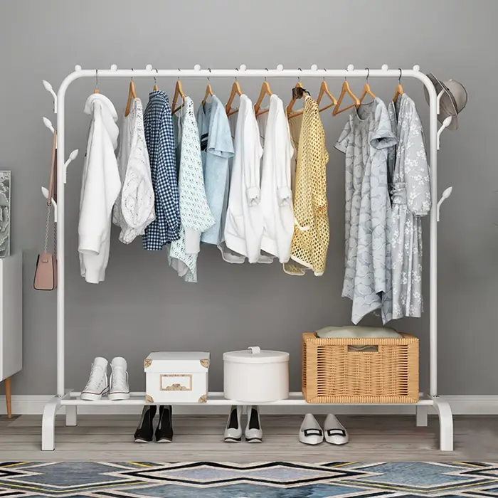 Table de nuit T1 pour vêtements, rangement pour manteau, chambre à coucher, étagère de rangement pou
