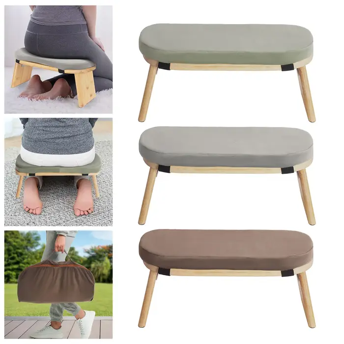 Bymaocar Banc de méditation, tabouret de méditation pliable et ergonomique, banc de méditation pliab