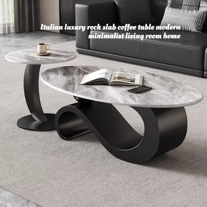 Table basse en dalle de roche de luxe européenne