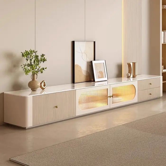 Meuble Tv moderne blanc crème